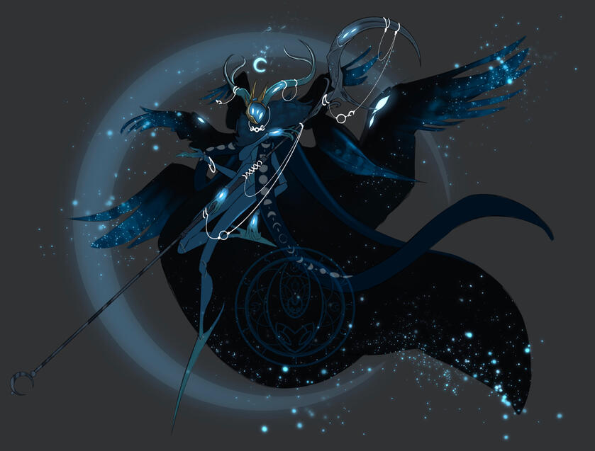 Penitence An original character design based off of the moon for Hollow Knight.
